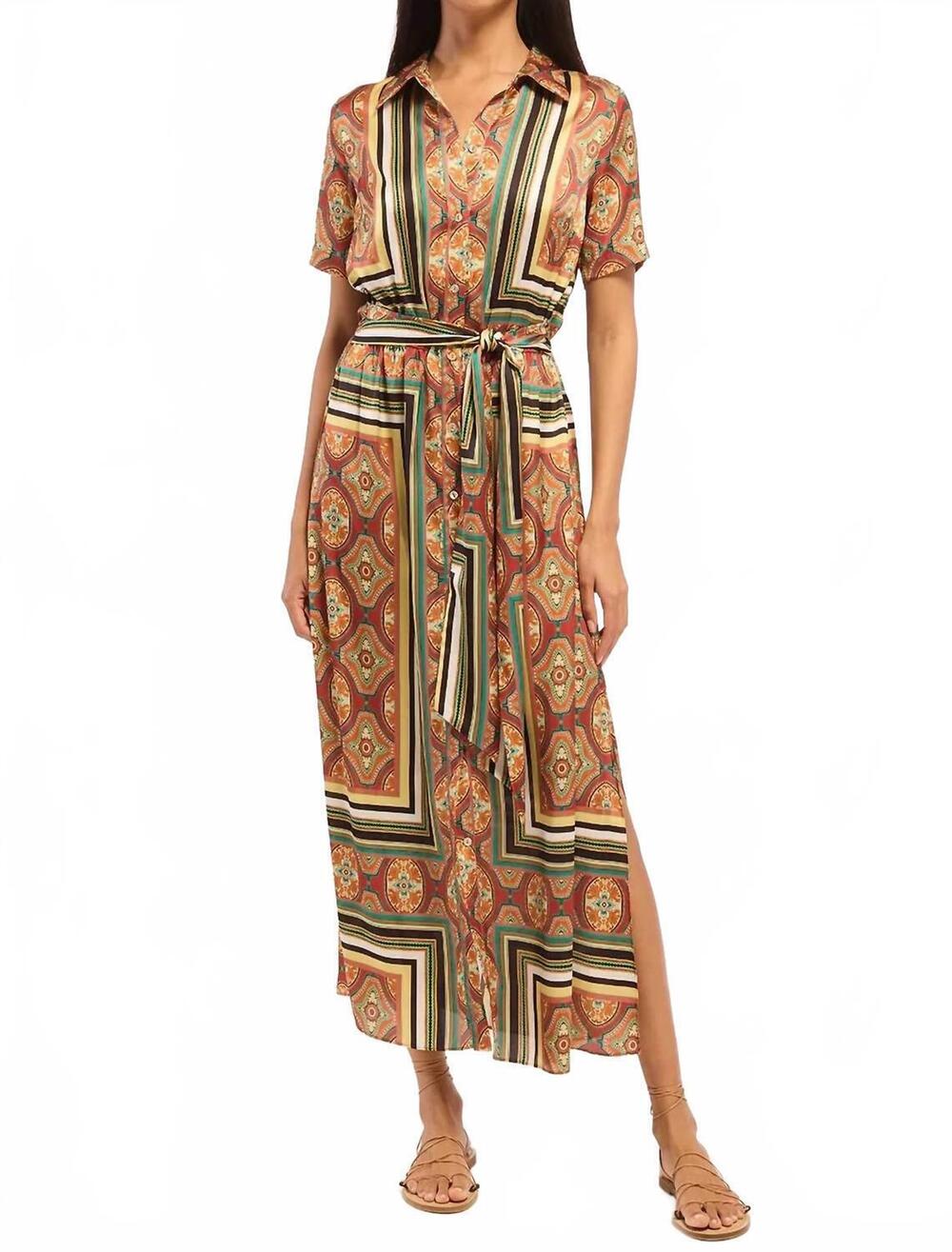 NEW MISA LOS ANGELES emil shirt dress in multi